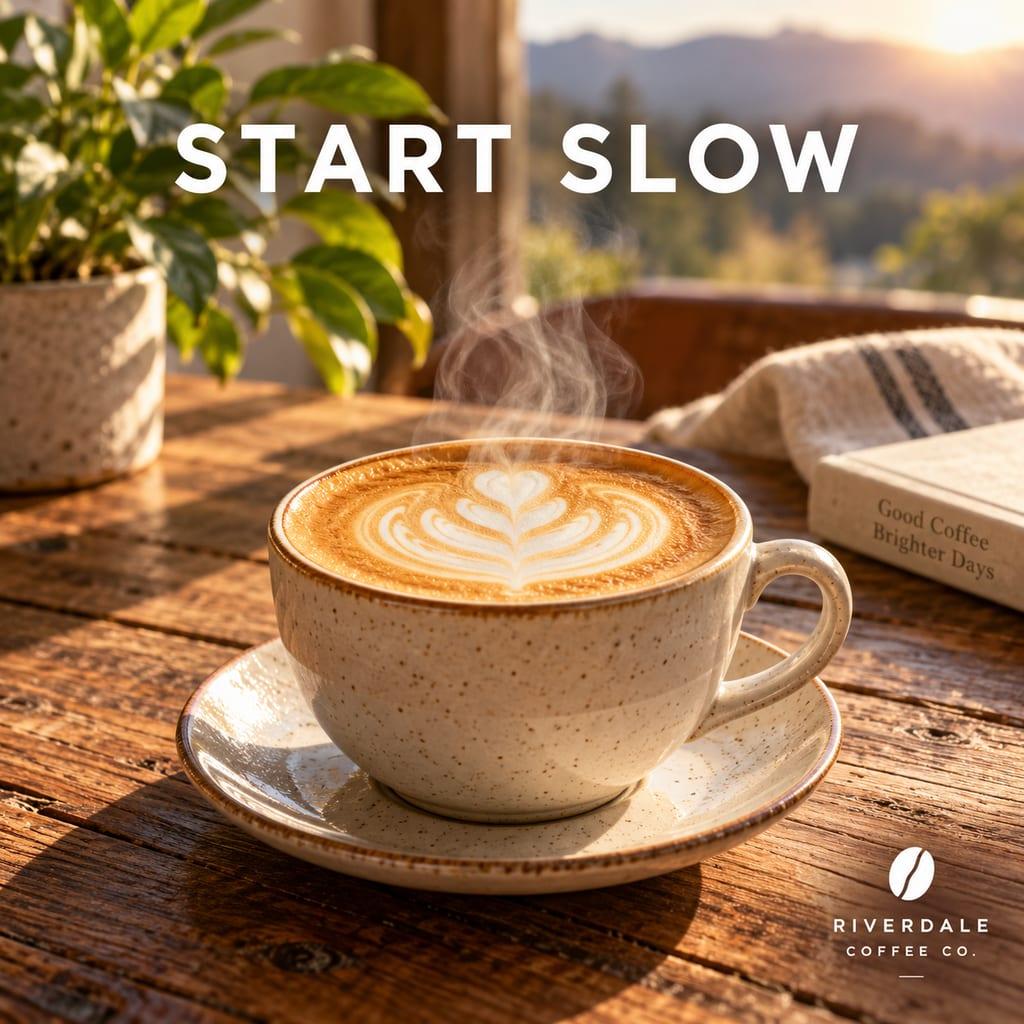 Coffee ad with headline: example image made from this prompt