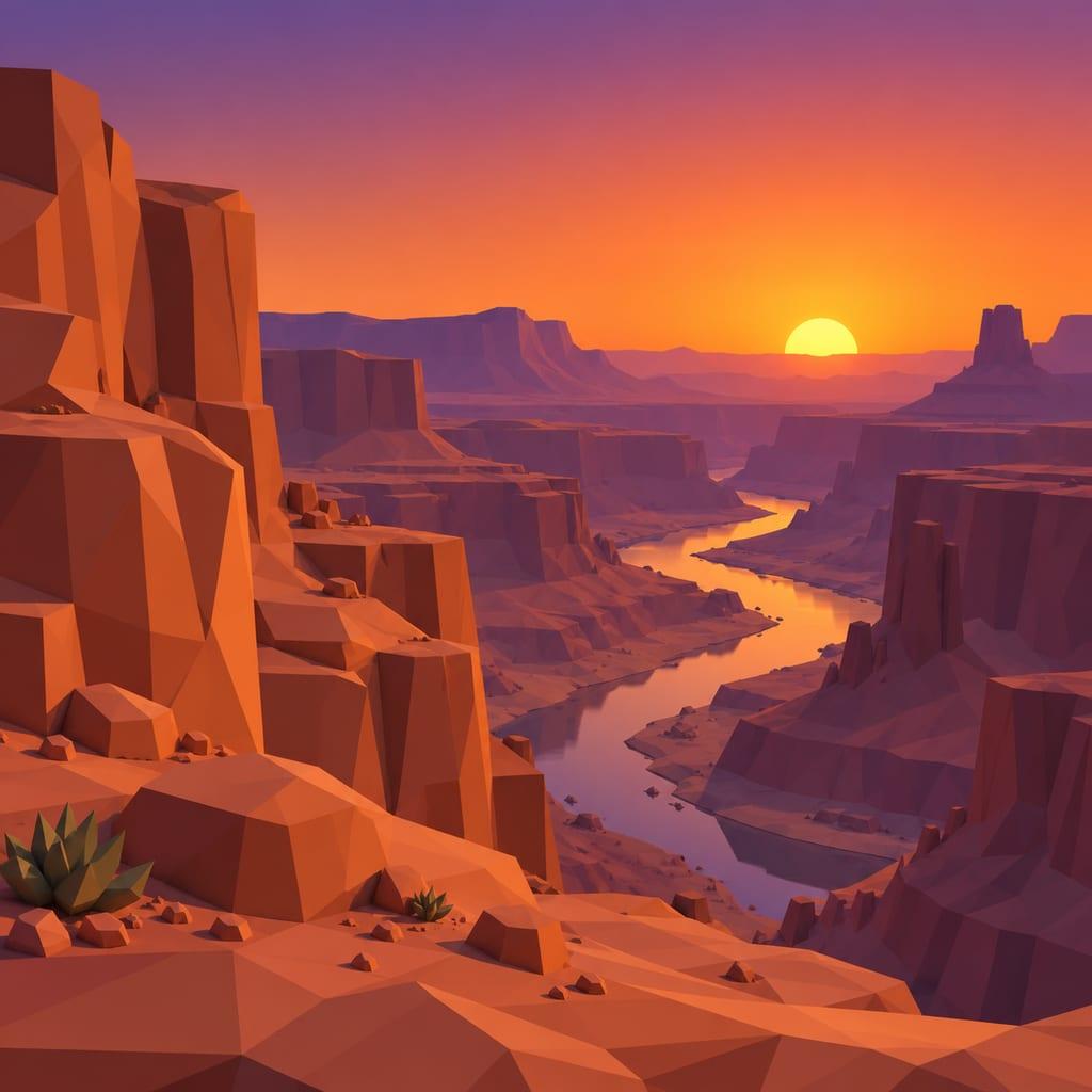 Low poly landscape: example image made from this prompt