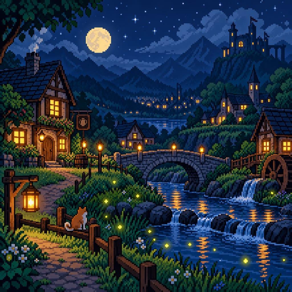 Pixel art scene: example image made from this prompt