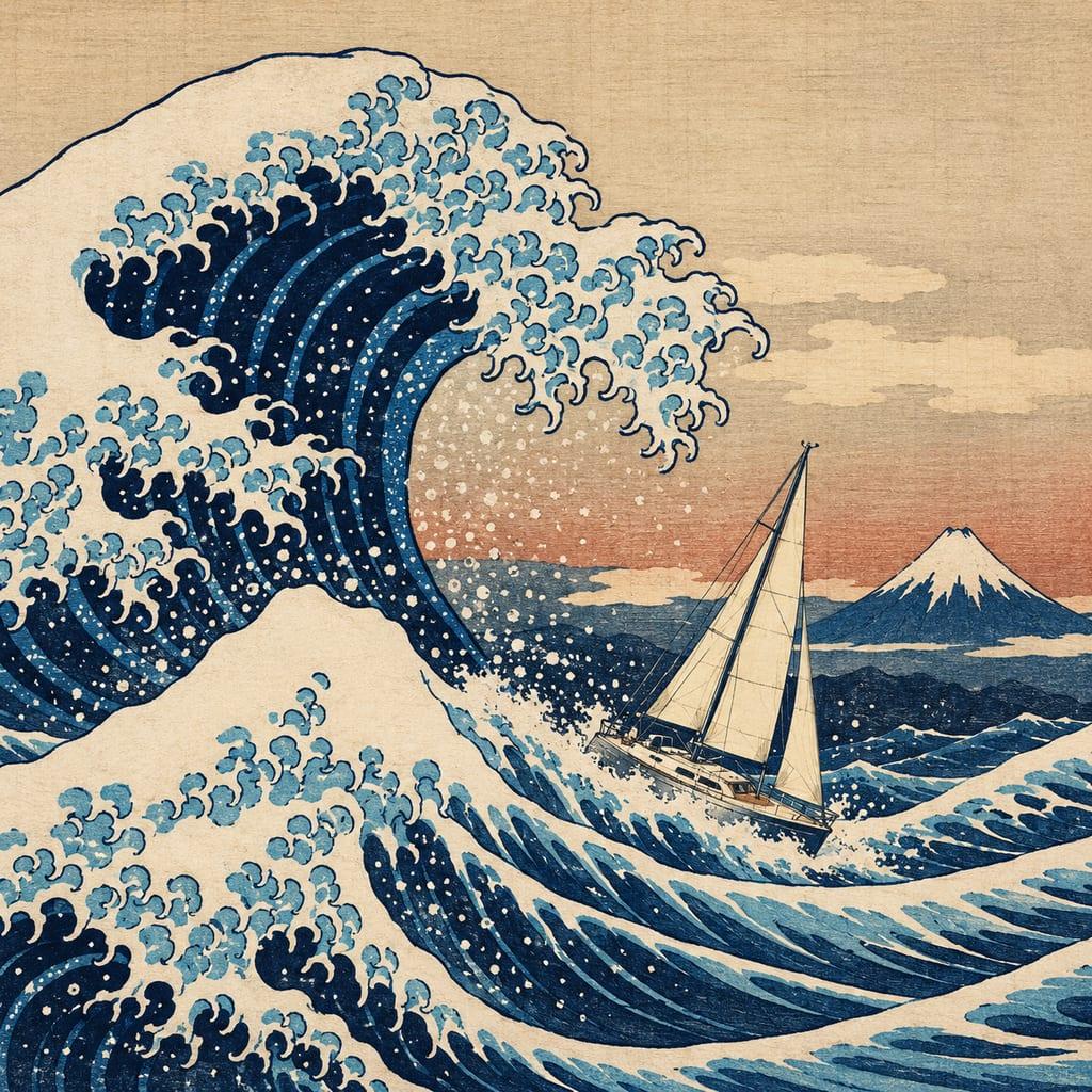 Japanese woodblock print: example image made from this prompt