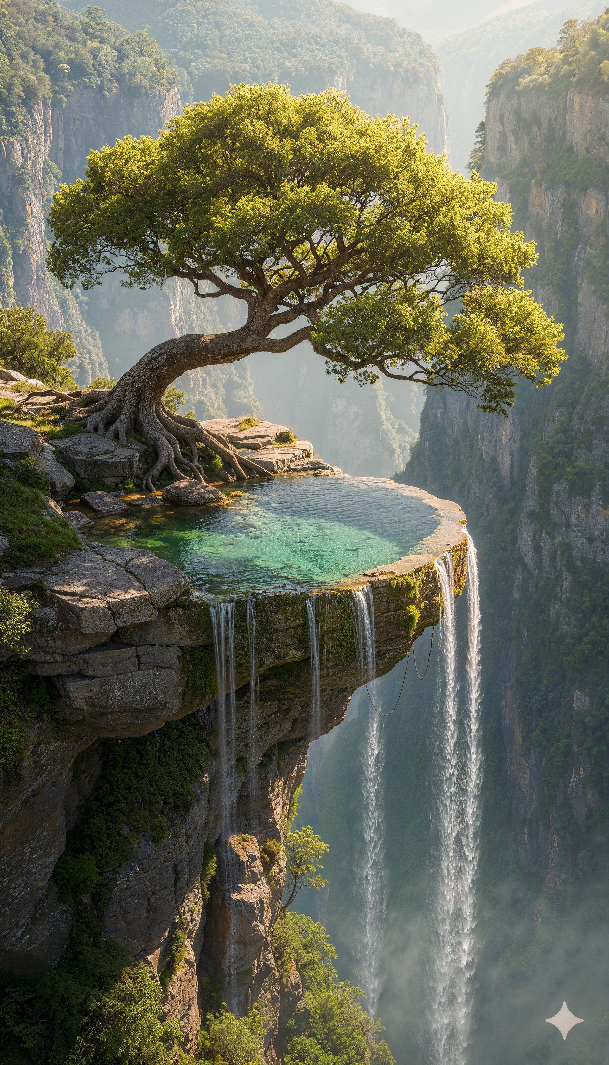 Floating Island Waterfalls (alt angle)