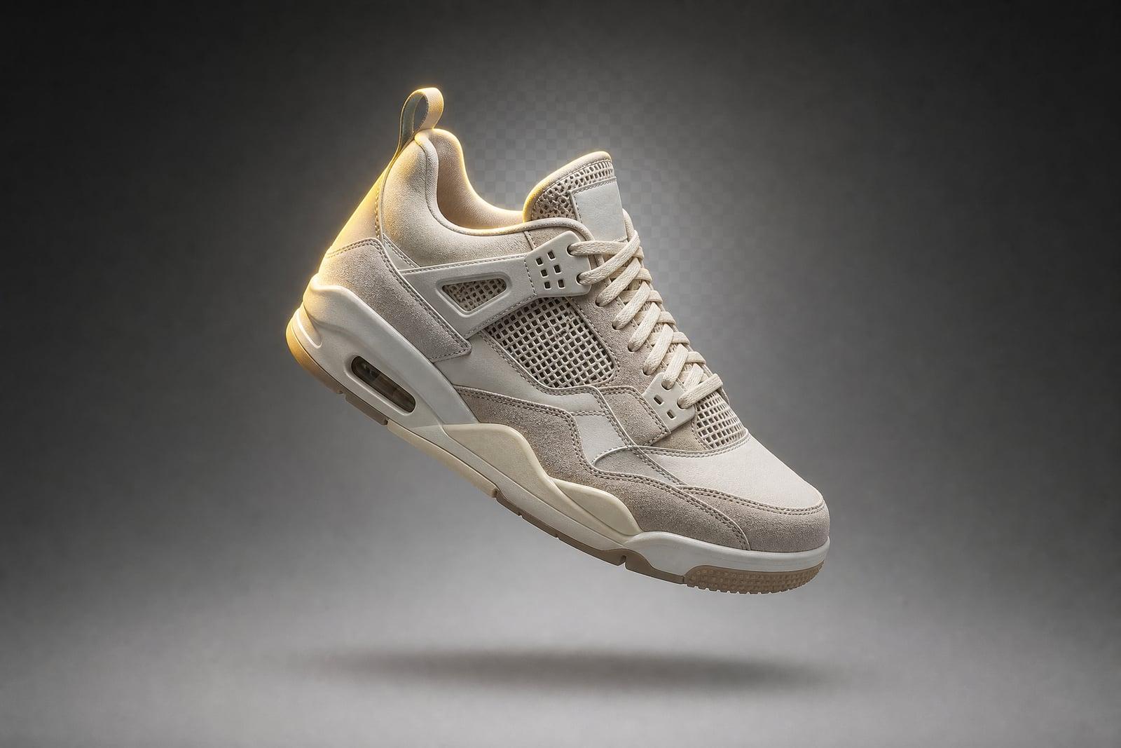 Background Remover isolating a sneaker from a cluttered scene onto a plain background
