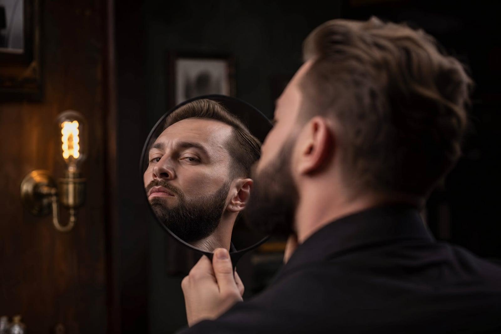 Beard Style Try-On preview: full beard rendered on a photo before growing it