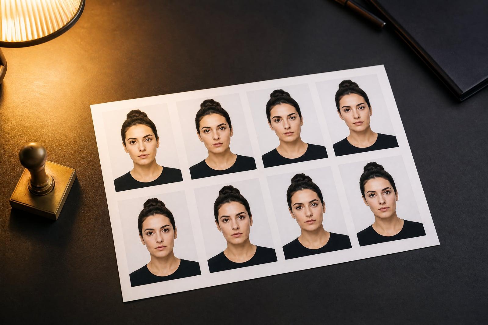 Passport Photo Maker result: clean white-background ID-style photo from a selfie