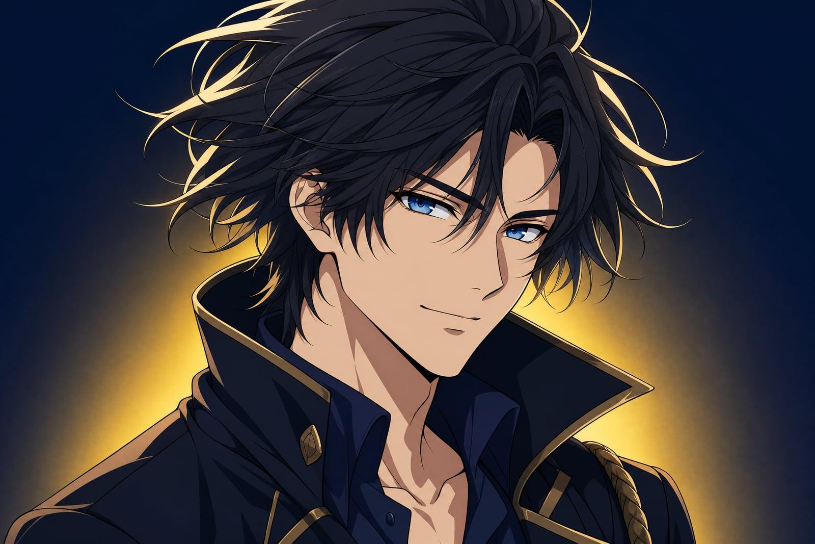 Photo to Anime example: a selfie converted into a clean cel-shaded anime portrait