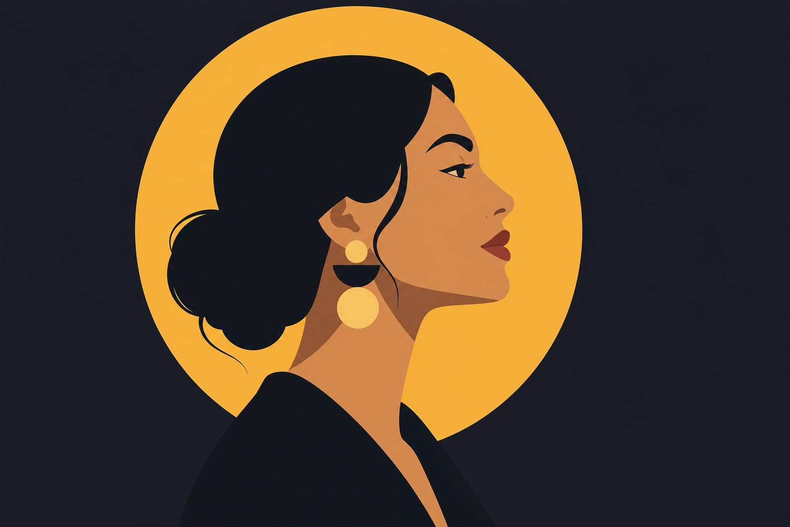 Vector Art Converter example: a portrait redrawn as flat bold vector illustration